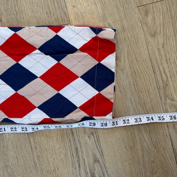 Loudmouth Golf Pants Mens 34 X 32 Dixie Argyle Pattern Red White Blue Tan - Picture 10 of 10